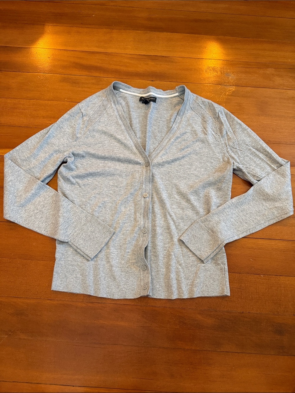 Banana Republic Light Gray Button-Down Cardigan
